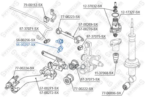 тяга стабилизатора заднего правая Honda CR-V 2.0/2.2CTDi 01> Stellox арт. 5600257SX