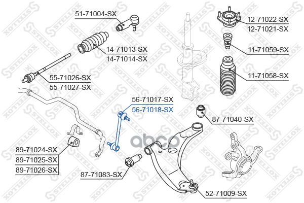 Тяга стабилизатора переднего Mazda 323/Premacy all 00> Stellox арт. 5671018SX