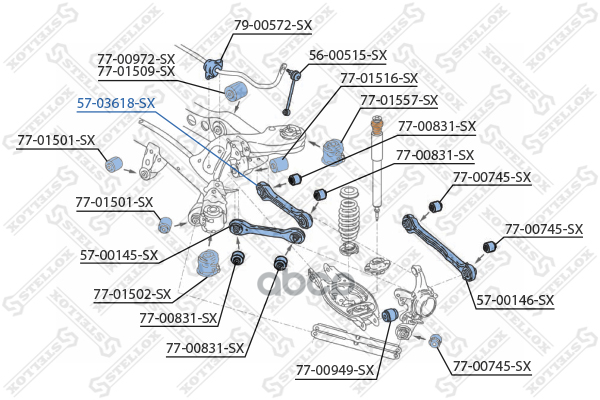 Рычаг Зад. Подв. Левый И Правый  5703618Sx Stellox арт. 5703618SX