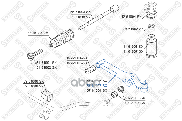 Рычаг Vin: N 140197> Suzuki Wagon R Sr410/Sr412 97> Stellox арт. 5761007SX