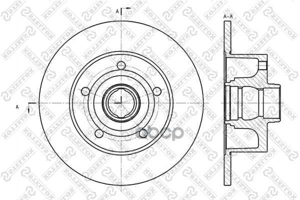 Диск тормозной задний Audi A4 1.6-2.5TDi 96> Stellox арт. 60204757SX