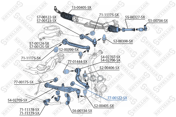 Сайлентблок Рычага Нижнего Внутренний  7700122Sx Stellox арт. 7700122SX