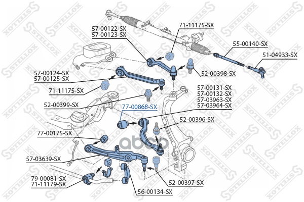 сайлентблок рычага нижнего  7700868SX Stellox арт. 7700868SX