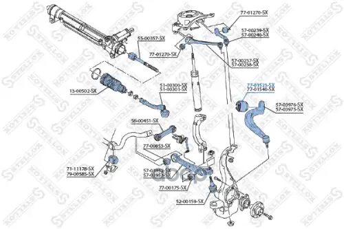77-01523-SX_сайлентблок переднего нижнего заднего рычага ! Audi A4/S4/Allroad/A5/Q5 08 Stellox арт. 7701523SX
