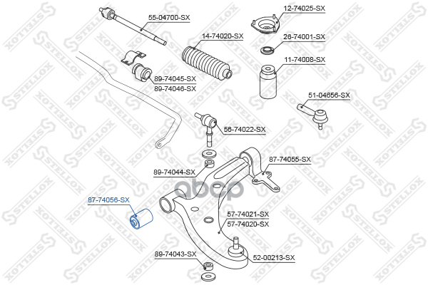 Сайлентблок рычага пер. Nissan Almera N16 00> Stellox арт. 8774056SX