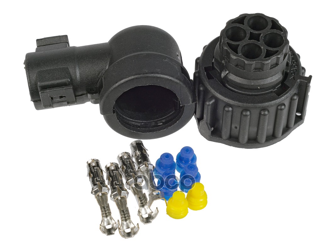 Корпус штекера 4-pin DIN72585 с личин. мама 0.5-1mm2 под кабель D 5m  STELLOX 88-00719-SX Stellox арт. 8800719_SX