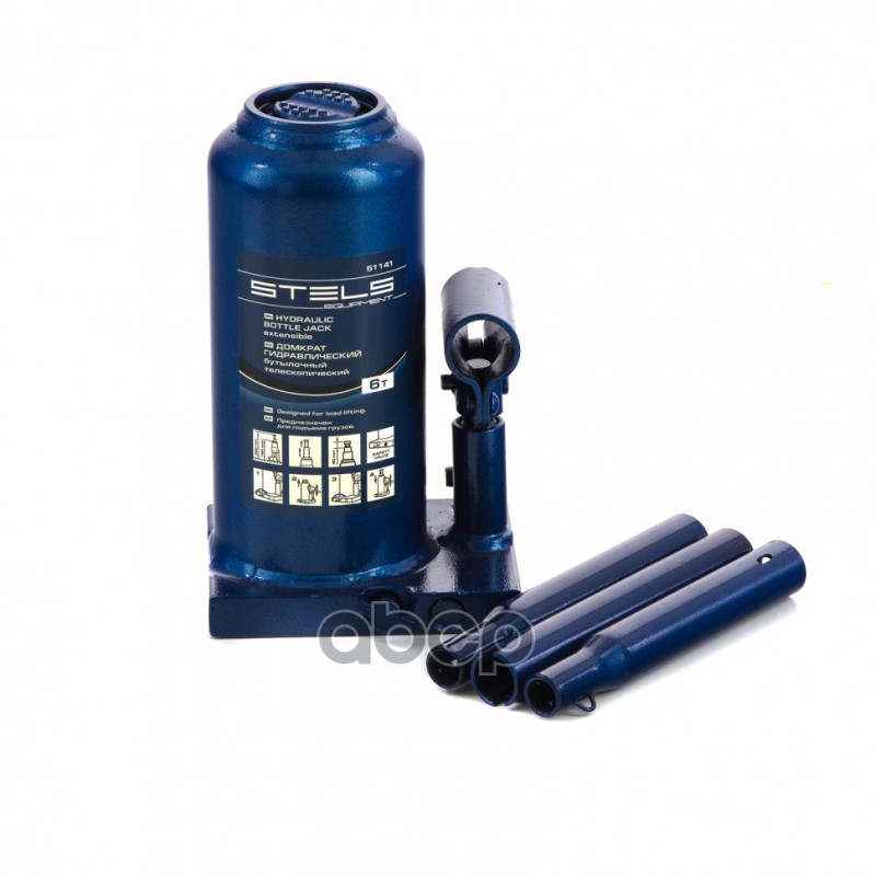 Домкрат Гидравлический Бутылочный Телескопический, 6 Т, H Подъема 190-480 Мм Stels 51141 Stels 51141 Stels арт. 51141