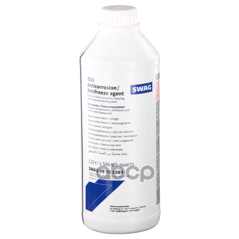 Антифриз G11 синий концентрат  MB 325.0/MB 325.2/VW TL 774 C 1.5L 99901089 Swag арт. 99901089
