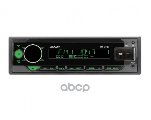 Автомагнитола Swat Wx-2107, 1 Din Медиа Ресивер 4Х50 Вт, Mp3, Usb, Sd, Bt Мультицветная Подсветка Swat арт. SWAT WX-2107