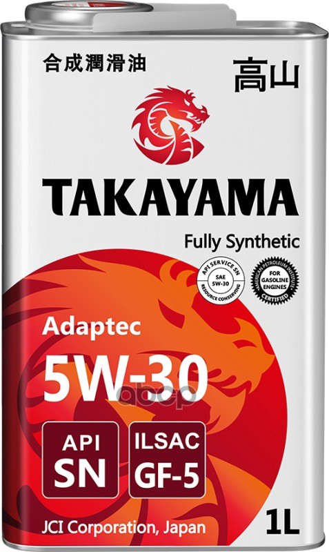 TAKAYAMA Масло Моторное Takayama Adaptec 5W-30 Gf-5 Sn 1Л (Металл) 605584