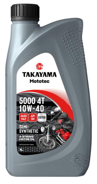 Масло моторное полусинтетическое Mototec 5000 4T 10W40 SM, MA2 1л TAKAYAMA арт. 6056099