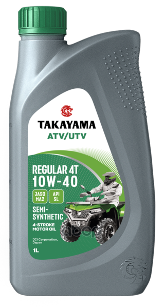 Масло моторное полусинтетическое ATV/UTV Regular 4T 10W40 SL, MA2 1л TAKAYAMA арт. 6056115