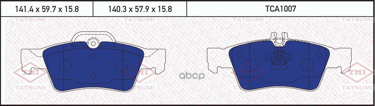 Колодки тормозные дисковые задние MERCEDES W211 02- TCA1007 TATSUMI арт. TCA1007