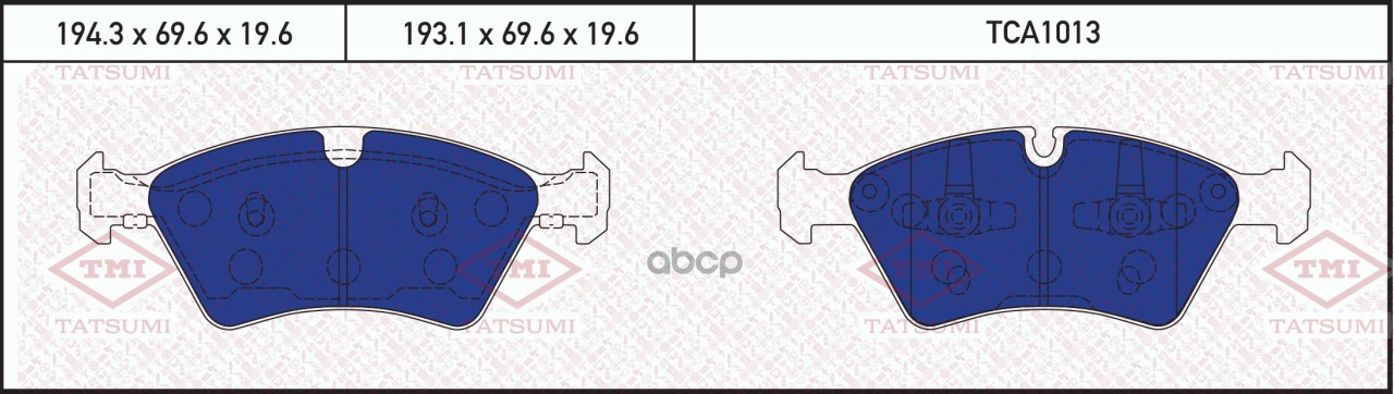Колодки тормозные дисковые передние TATSUMI арт. TCA1013