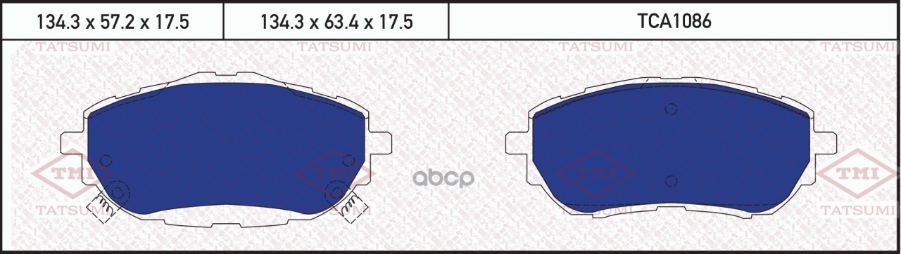 Колодки тормозные дисковые передние TATSUMI арт. TCA1086