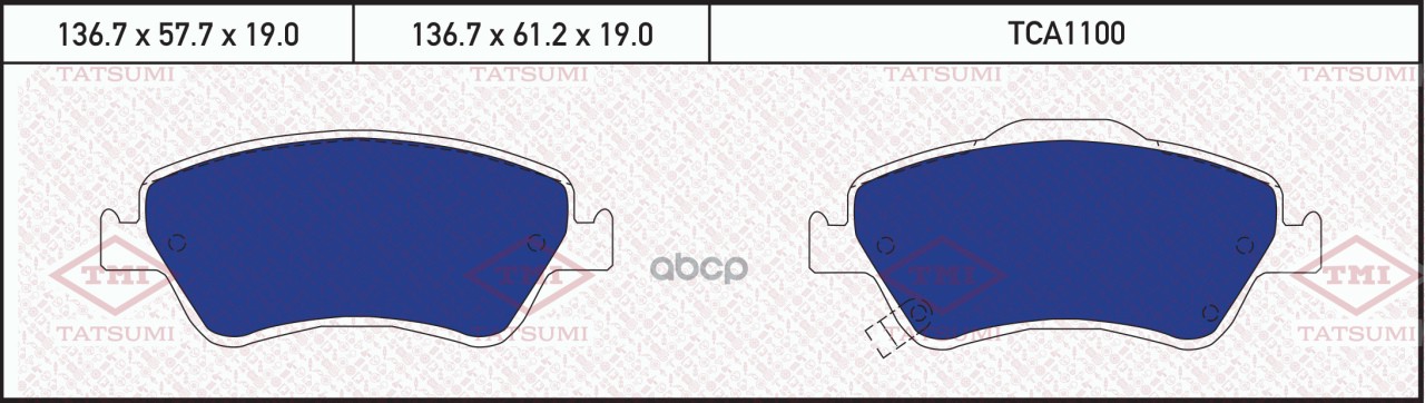 Колодки тормозные дисковые передние TATSUMI арт. TCA1100