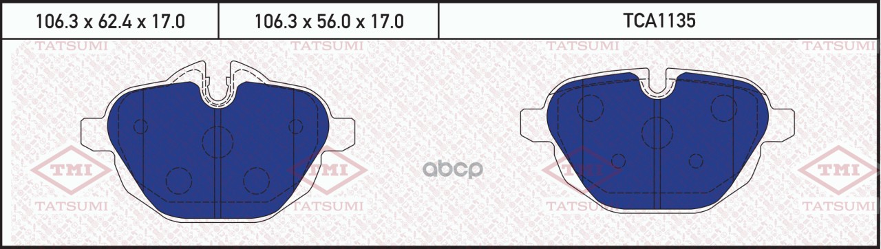Колодки Тормозные Дисковые Bmw 5(F10,F11)/ X3(F25)/ X4(F26)/ Z4(E89) 09-> TATSUMI арт. TCA1135