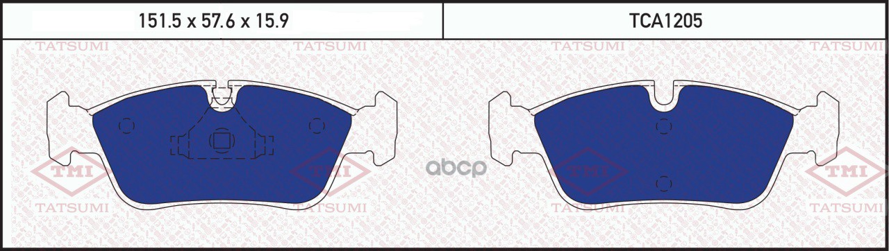 Колодки тормозные дисковые передние BMW 3(E46) 98- TCA1205 TATSUMI арт. TCA1205