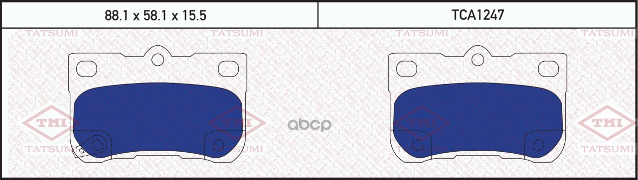 Колодки тормозные дисковые задние TATSUMI арт. TCA1247
