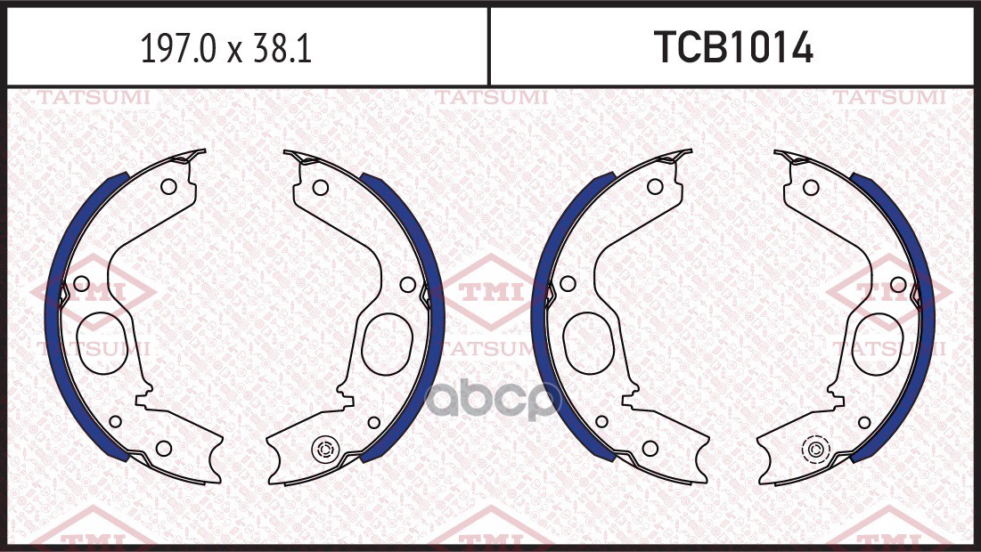 Колодки тормозные барабанные TATSUMI арт. TCB1014