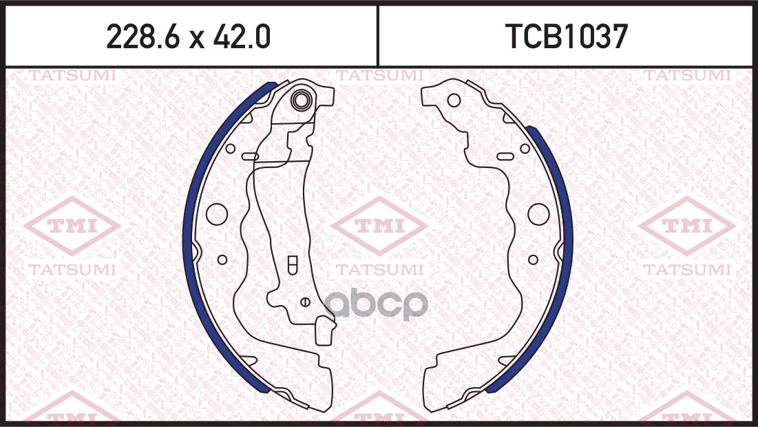 Колодки тормозные барабанные RENAULT Duster/Kangoo/Grand Kangoo 08- TCB1037 TATSUMI арт. TCB1037