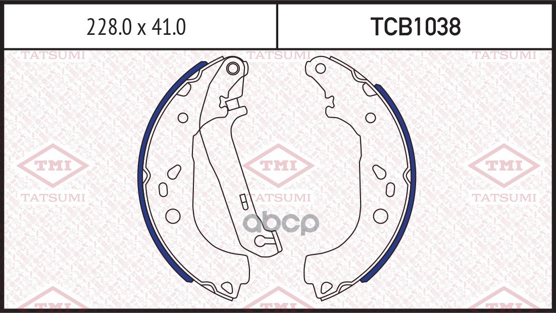 Колодки тормозные барабанные TATSUMI арт. TCB1038