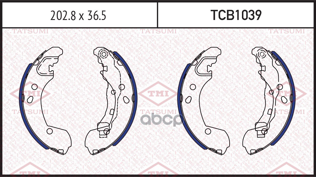 Колодки тормозные барабанные NISSAN Micra/Note 06-RENAULT Clio/Modus 04- TCB1039 TATSUMI арт. TCB1039