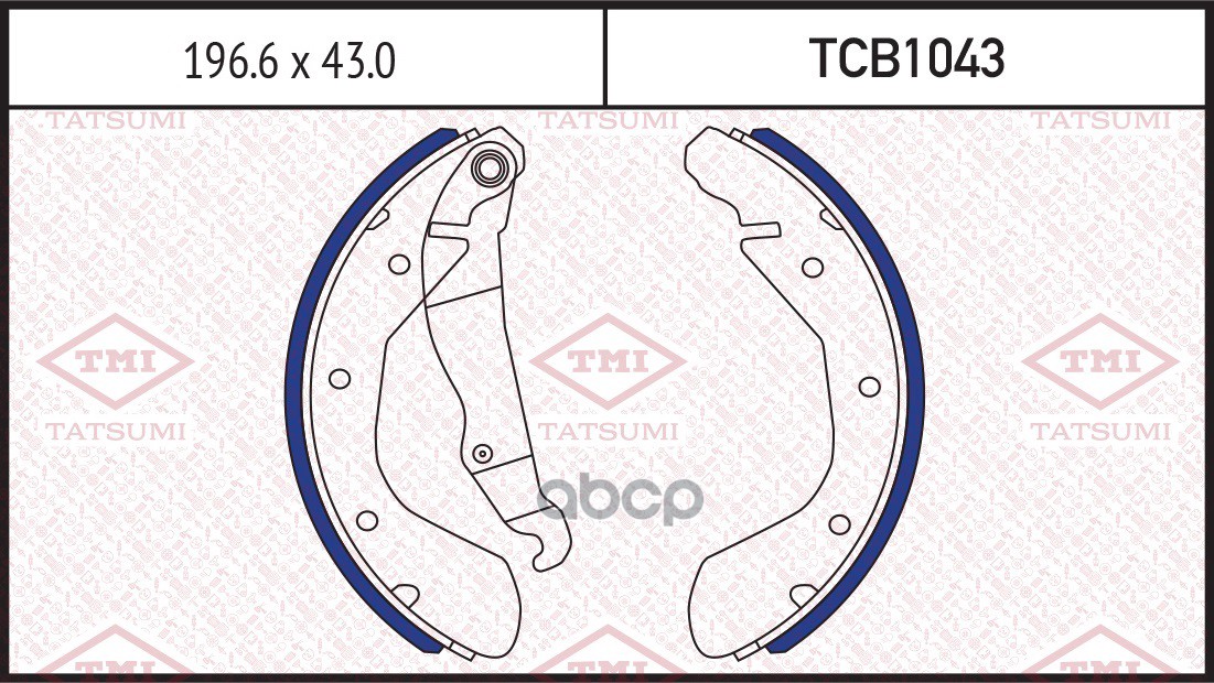 Колодки тормозные барабанные CHEVROLET Epica/Lacetti/Lanos/Nubira 05- TCB1043 TATSUMI арт. TCB1043