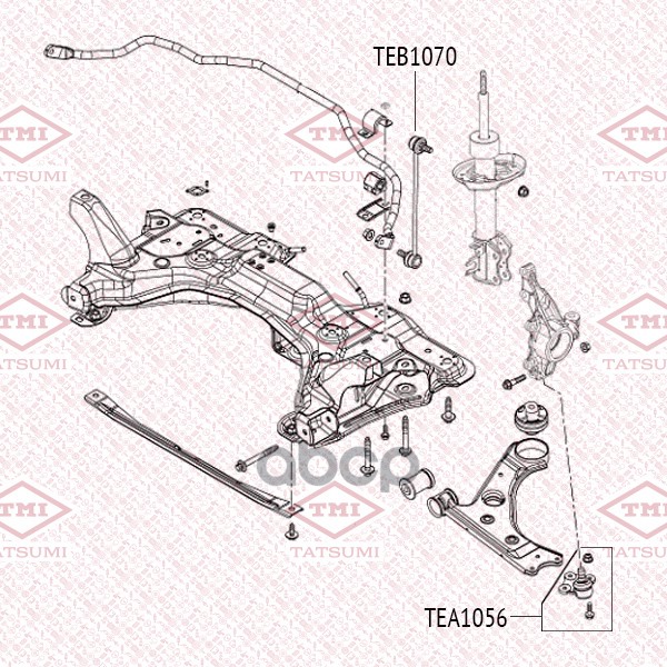 Опора шаровая нижняя L/R OPEL Corsa/Adam 06-CITROEN Nemo 09-FIAT Punto/Qubo 08-PEUGEOT Bipper/Partner 05- TEA1056 TATSUMI арт...
