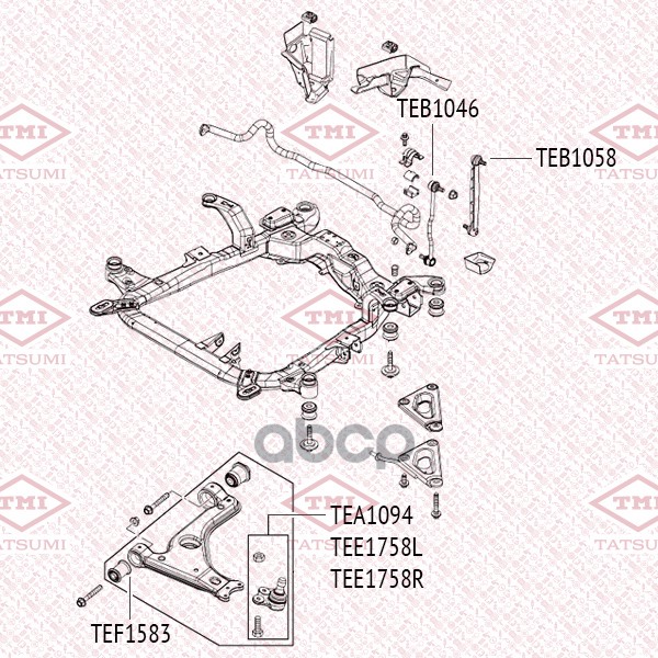Стойка Стабилизатора | Перед Прав/Лев | TATSUMI арт. TEB1046