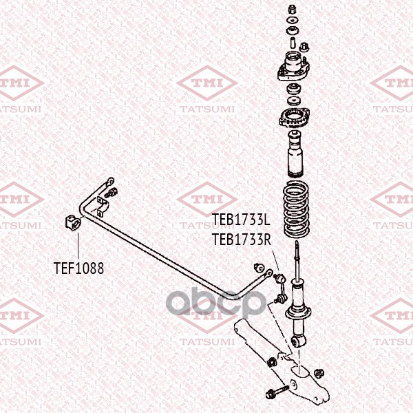 Тяга стабилизатора задняя L TATSUMI арт. TEB1733L