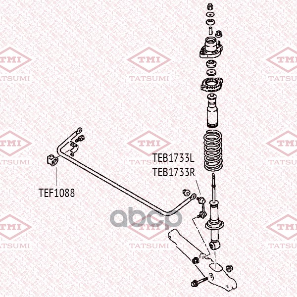 Тяга стабилизатора задняя R CITROEN C-Crosser 07-MITSUBISHI ASX/Lancer/Outlander 06-PEUGEOT 4007 07- TEB1733R TATSUMI арт. TE...