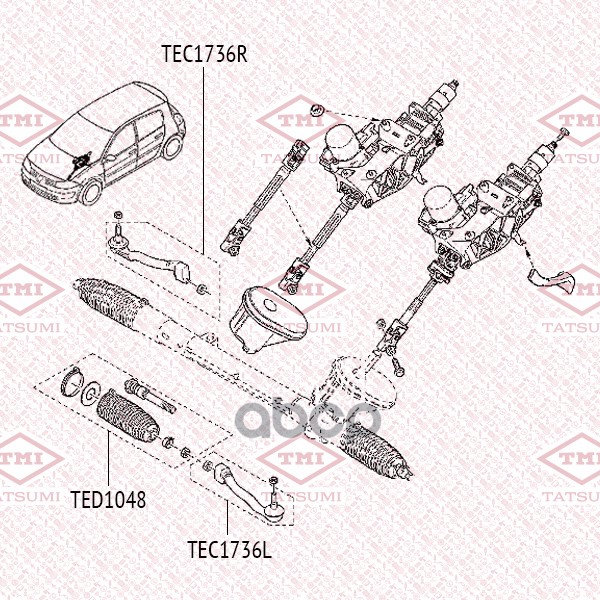 Наконечник рулевой тяги R TATSUMI арт. TEC1736R