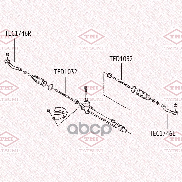Наконечник рулевой тяги R NISSAN Qashqa/X-Trail 07-RENAULT Koleos 08- TEC1746R TATSUMI арт. TEC1746R