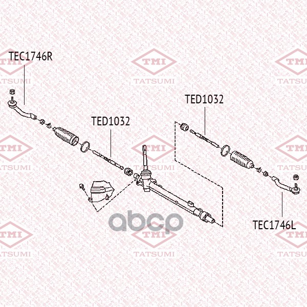 Тяга рулевая L/R NISSAN Qashqai/X-Trail 07-RENAULT Koleos 07- TED1032 TATSUMI арт. TED1032