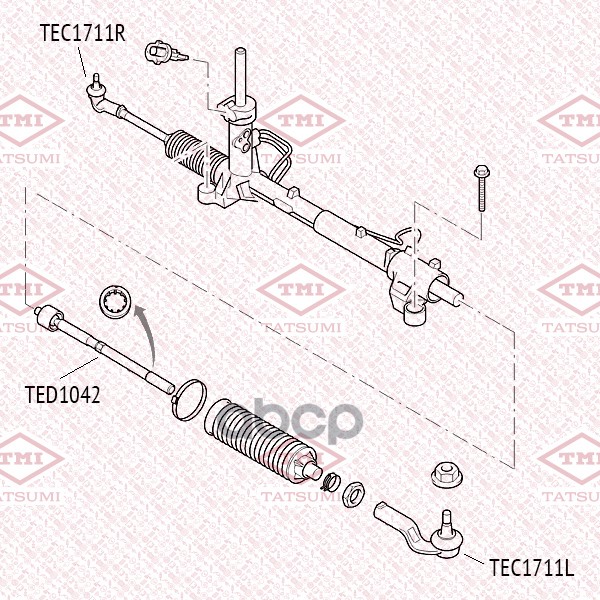 Тяга рулевая L/R FORD Focus 04- TED1042 TATSUMI арт. TED1042