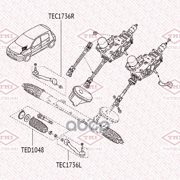 Тяга рулевая L/R TATSUMI арт. TED1048