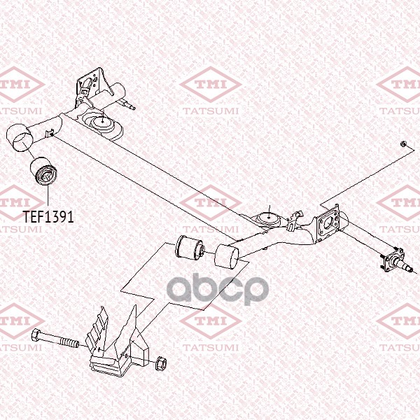 Сайлентблок задней балки CHEVROLET Aveo ->08 TATSUMI TEF1391 TATSUMI арт. TEF1391