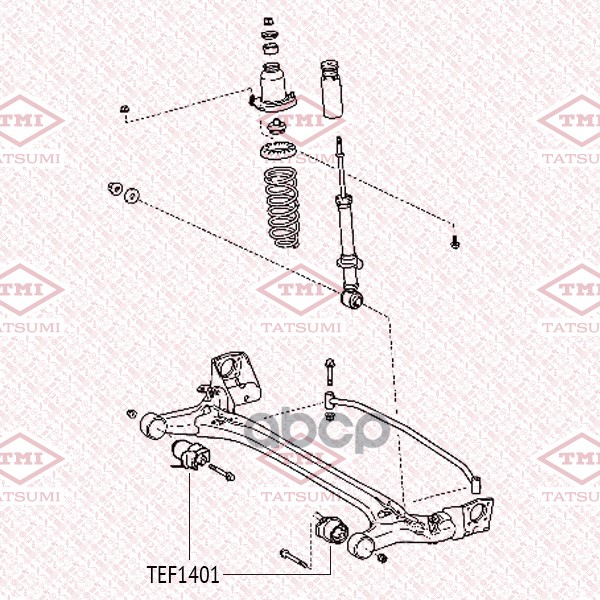 Сайлентблок задней балки TOYOTA Corolla -06 TEF1401 TATSUMI арт. TEF1401