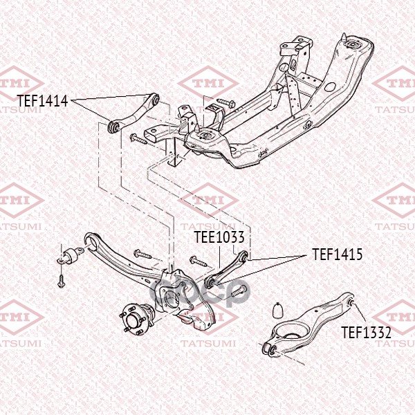Сайлентблок заднего верхнего поперечного рычага MAZDA 3 03- TEF1414 TATSUMI арт. TEF1414