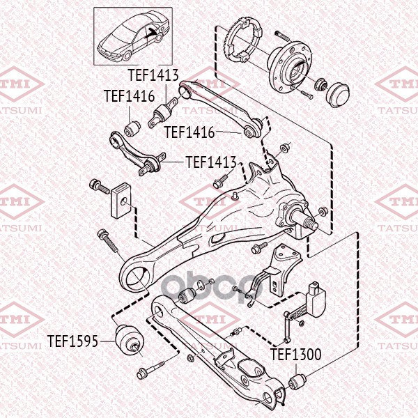 Сайлентблок заднего поперечного рычага TATSUMI арт. TEF1416