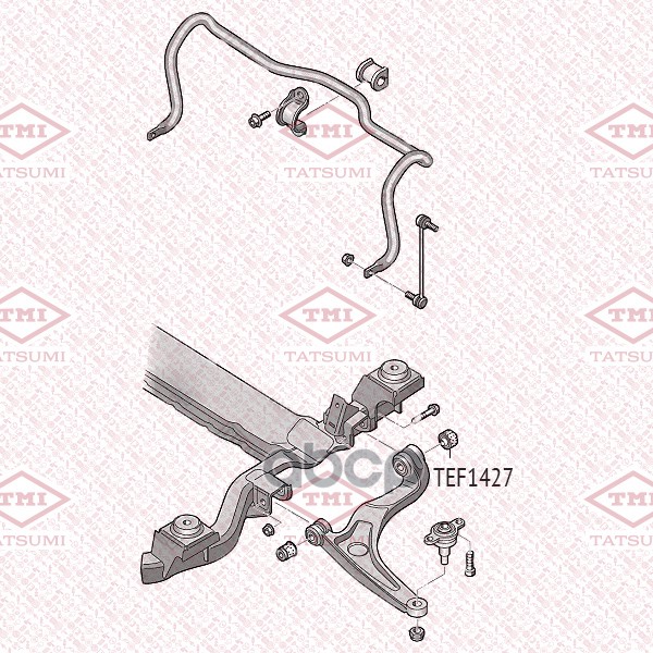 Сайлентблок переднего рычага задний TATSUMI арт. TEF1427