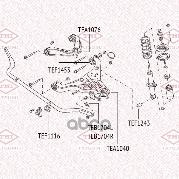 Сайлентблок Нижнего Рычага | Перед Прав | TATSUMI арт. TEF1453