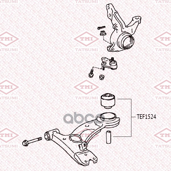 Сайлентблок Рычага С Втулкой | Перед Прав/Лев | TATSUMI арт. TEF1524