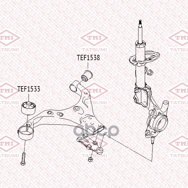 Сайлентблок переднего рычага задний TATSUMI арт. TEF1538