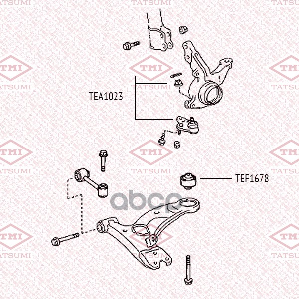 Сайлентблок переднего рычага задний (квадратная втулка) TATSUMI арт. TEF1678