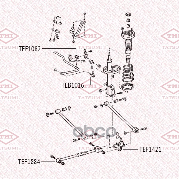 Сайлентблок заднего продольного рычага TOYOTA Camry 01- TEF1884 TATSUMI арт. TEF1884