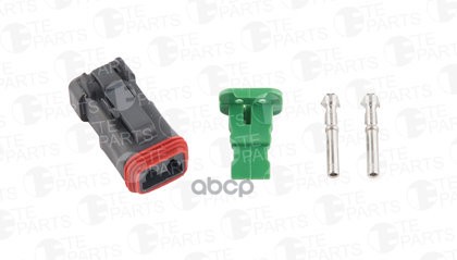 Разъем 2Х Контактный (2-Pin, 2 Уплотнения, Фиксатор) Volvo/Renault/Scania TE PARTS арт. 7802135