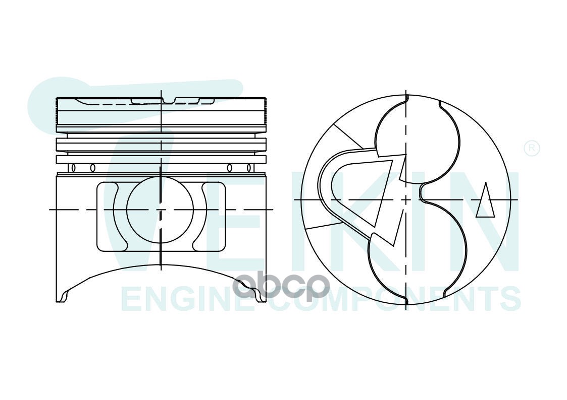 Поршень без колец ( цена за 1 шт) Mitsubishi 4D56Td91.1 STD ALFIN TEIKIN арт. 43173ASTD