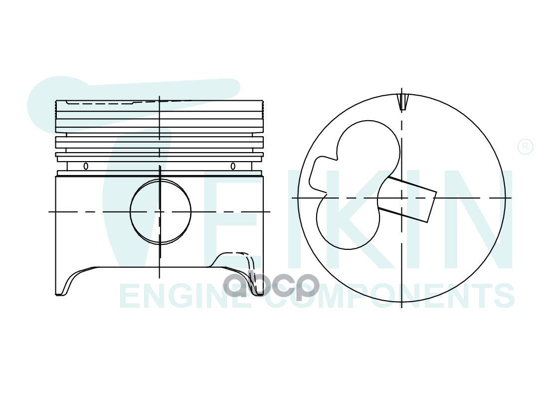 Поршень (к-т 4 шт с охлаждением) STD TOYOTA HIACE LY61 TOYOACE LH80 84-89 2L TEIKIN арт. 46240A STD
